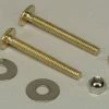 Outlet 👍 PROFLO® 1/4 in. x 2-1/4 in. Brass Plated Steel Closet Bolts with Round Steel Washers and HEX Steel Nuts 🎁 -PROFLO® Shop Query 206