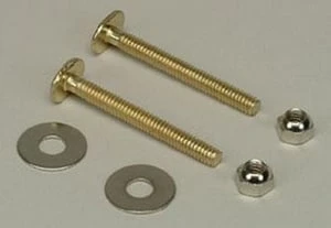 Outlet 👍 PROFLO® 1/4 in. x 2-1/4 in. Brass Plated Steel Closet Bolts with Round Steel Washers and HEX Steel Nuts 🎁 3 Outlet 👍 PROFLO® 1/4 in. x 2-1/4 in. Brass Plated Steel Closet Bolts with Round Steel Washers and HEX Steel Nuts 🎁
