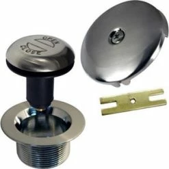 Cheap 🧨 PROFLO® Brass Toe-Tap Drain in PVD Brushed Nickel 🔥